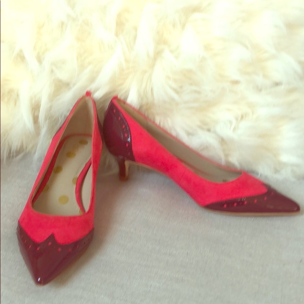 Boden Pink Suede Leather Kitten Heel